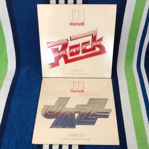 2 Maxell Sampler Stereo vinyl records 1979 Rock DPL 1-0400 & Jazz DPL 1-0401
